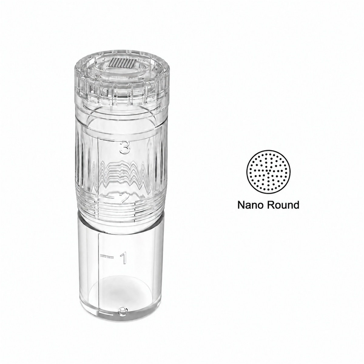 Hydra Pen H3 und H5 Nano Runde Ersatzkartusche mit Reservoir und rundem Spitzenmusterdiagramm
