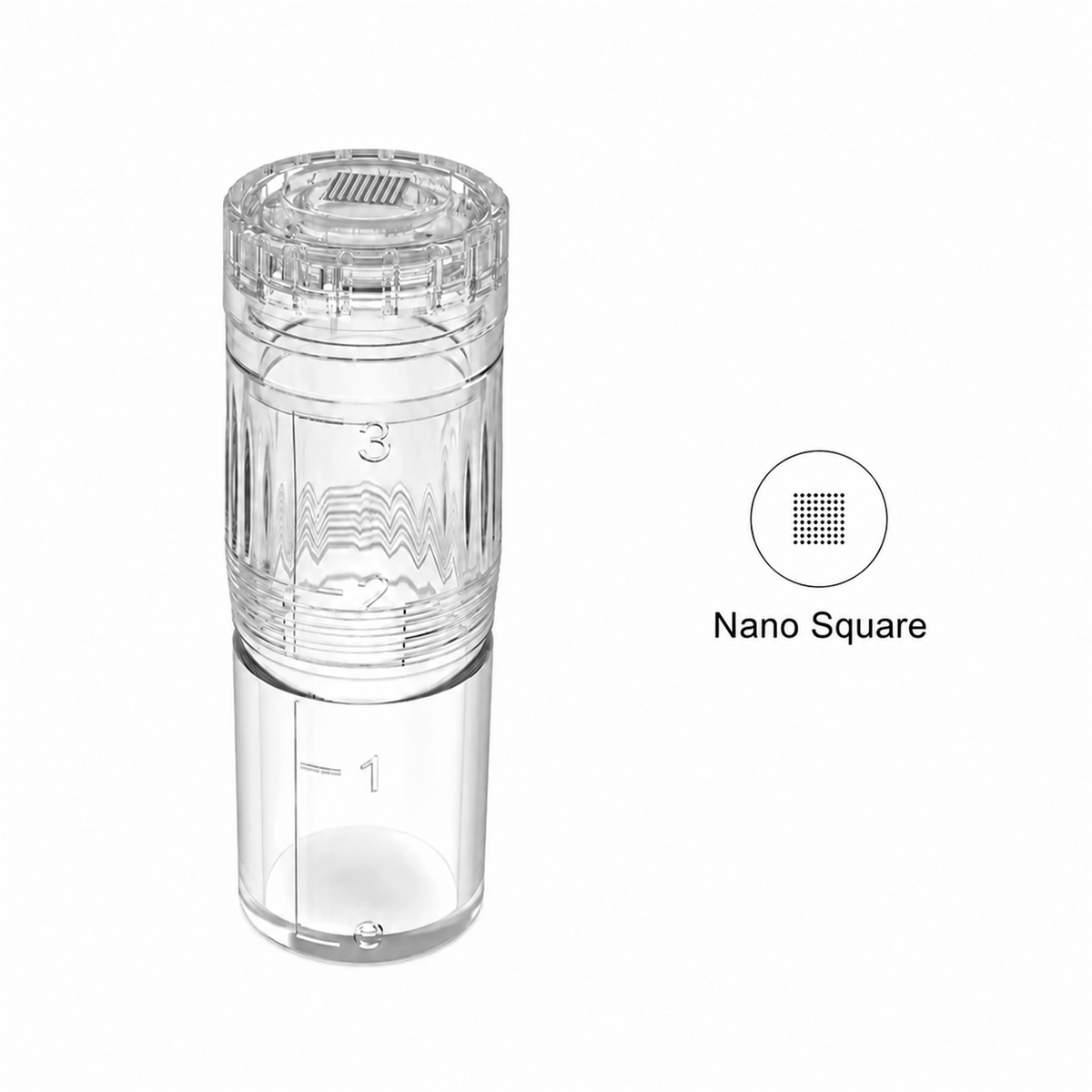 Hydra Pen H3 und H5 Nano Square Ersatzkartusche mit Reservoir und quadratischem Spitzenmusterdiagramm