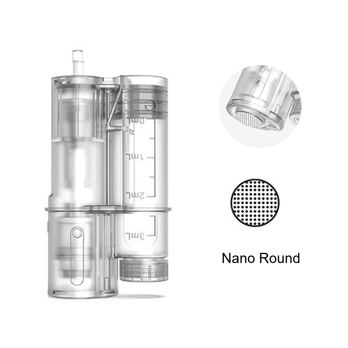 Hydra Pen H6 Nano Runde Ersatzkartusche mit abgestuftem Reservoir und runder Kontaktspitze