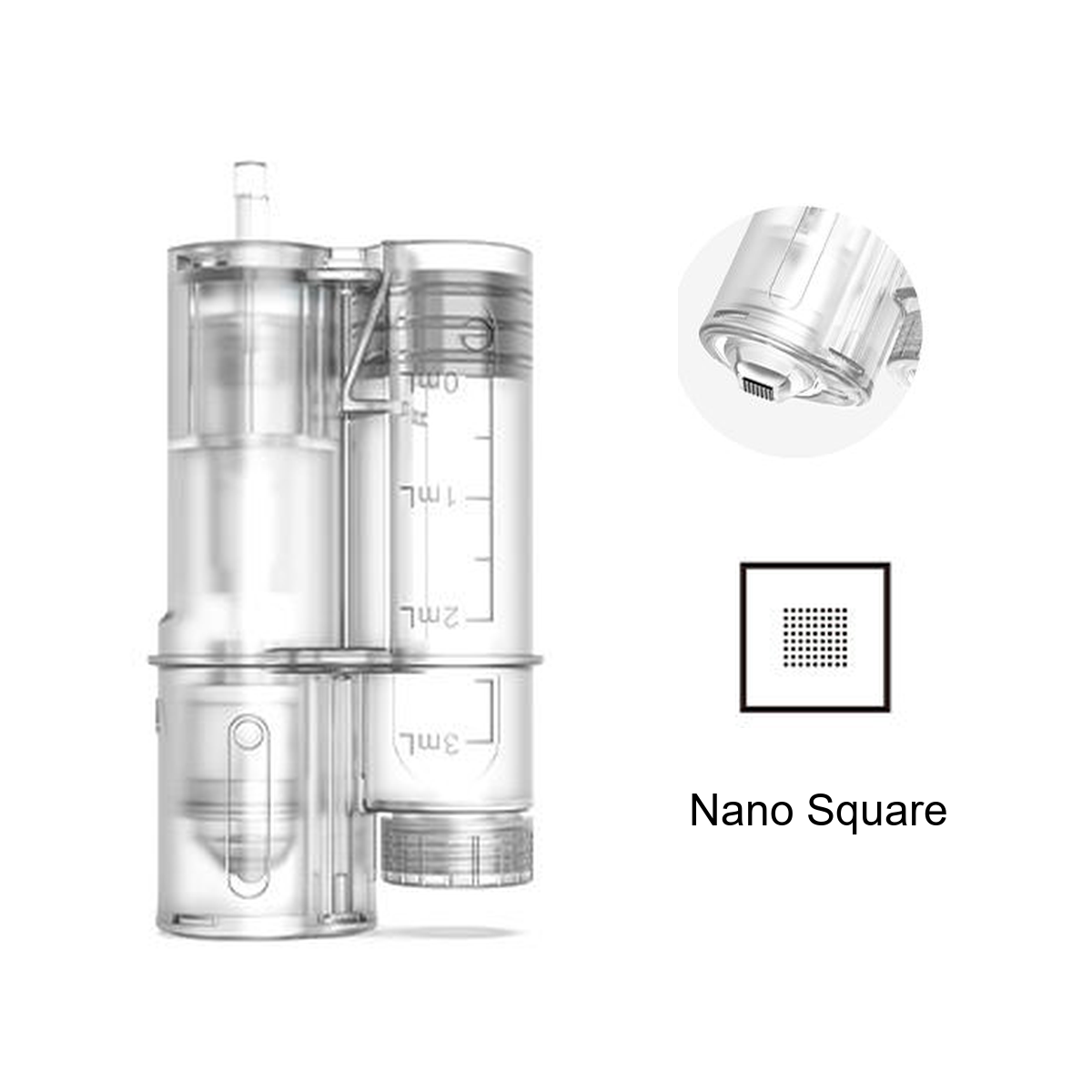 Hydra Pen H6 Nano Square Ersatzkartusche mit abgestuftem Reservoir und quadratischer Kontaktspitze
